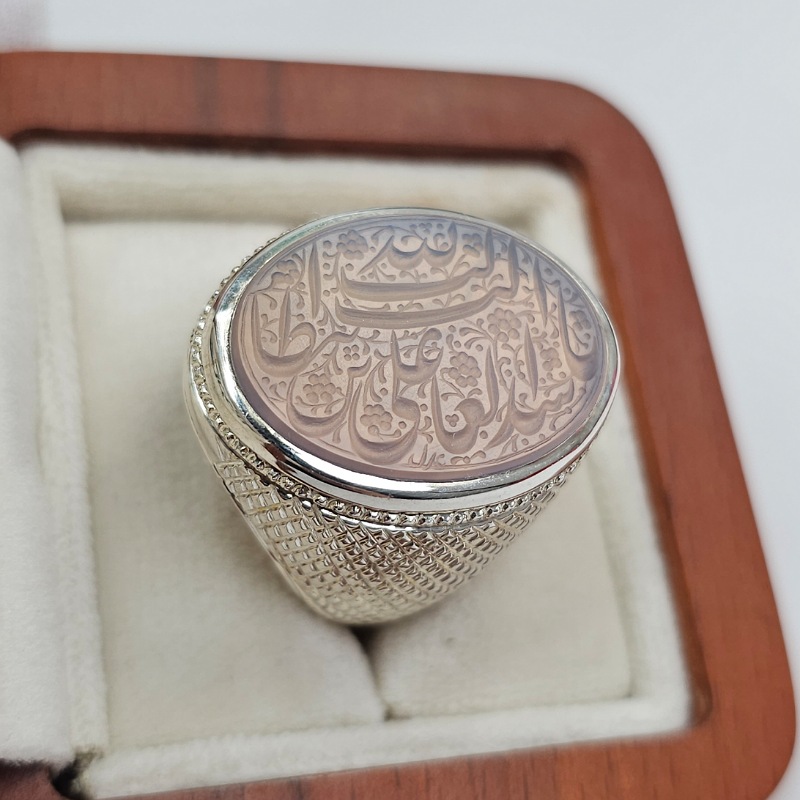 انگشتر عقیق کبود خراسانی مردانه