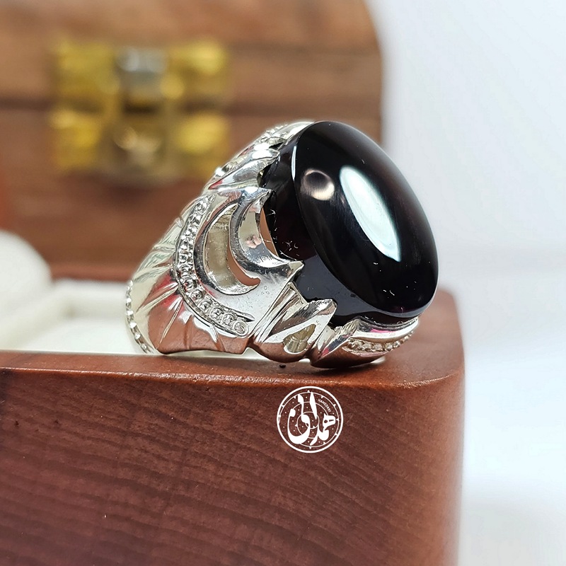 انگشتر عقیق جزع یمنی مردانه