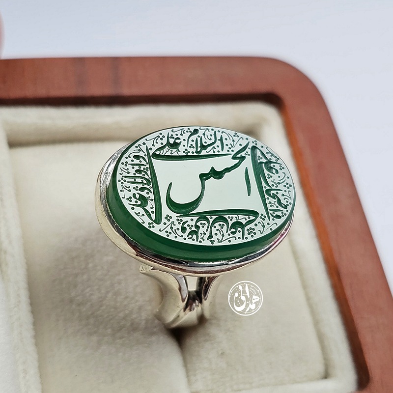 انگشتر عقیق سبز خراسانی مردانه