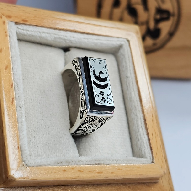 انگشتر عقیق مشکی اسپرت