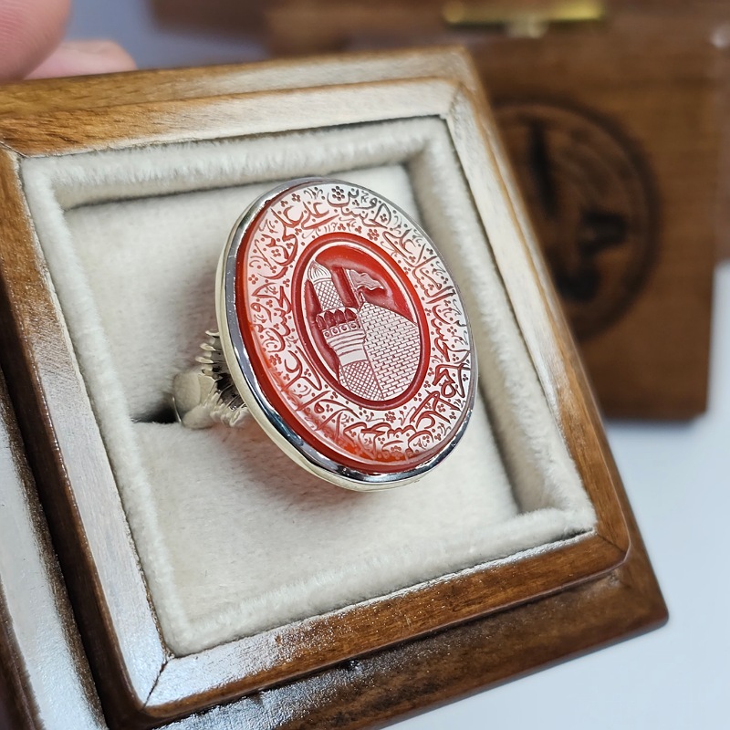 انگشتر عقیق سرخ خراسانی مردانه